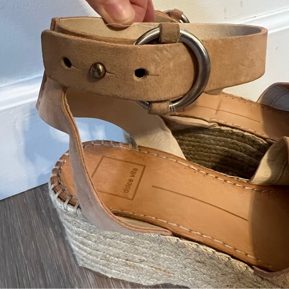 Dolce Vita Tan Leather Espadrille Platform Sandals Size 9 - Picture 5 of 10